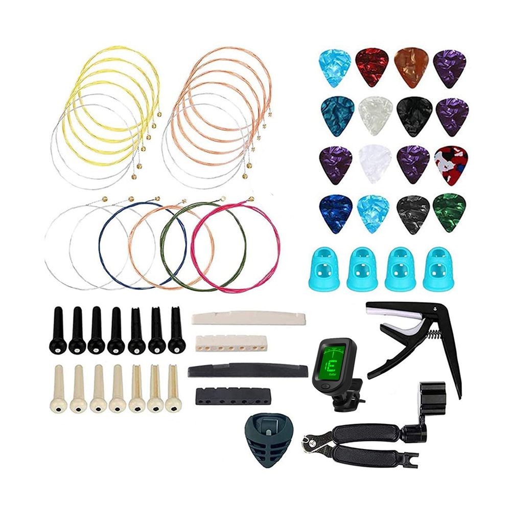 Guitar Accessories Kit Acoustic Guitar tools Strings Tuner Playing Tool
