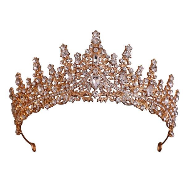Vintage Crystal Princess Crown with Rhinstone Detailing