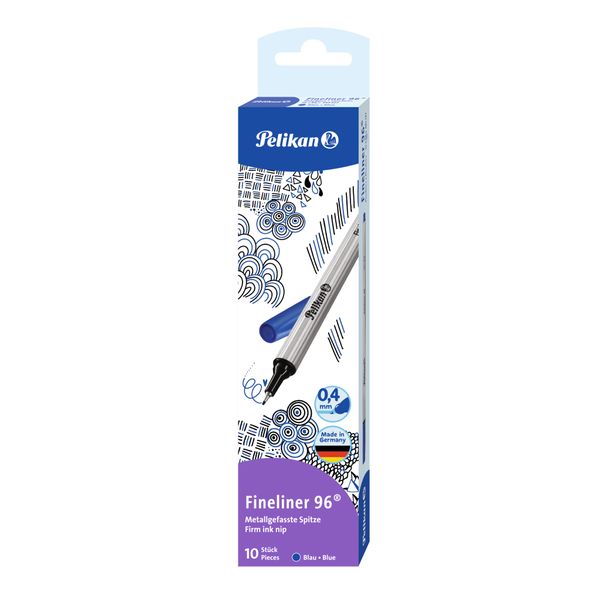 Pelikan Fineliner 96, Blue, 10 pcs. in Folding Box