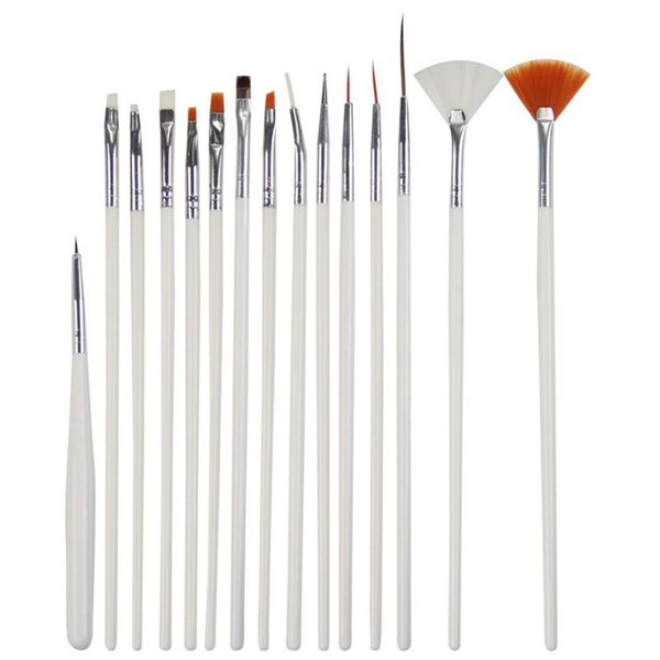 BasicX Nail Art Set 15pc - Manicure Brushes, Rhinestone Tools &amp; Pens