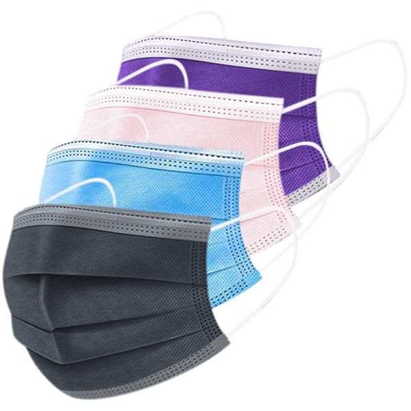 100 Piece Adult Multicolor Disposable Face Masks