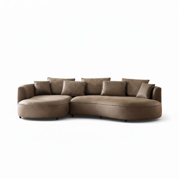 Nasir Curved Sectional Sofa - Luxury Modular Lounge with Organic Silhouette