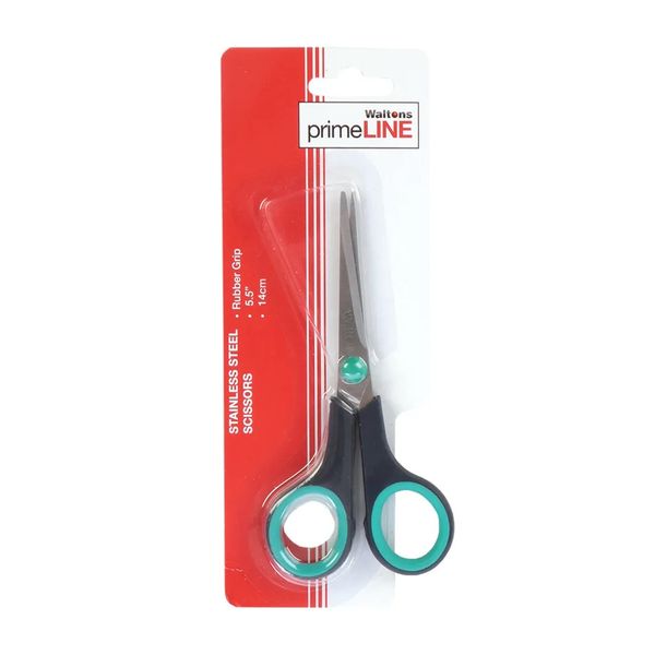 PrimeLine 14cm Stainless Steel Rubber Grip Scissor
