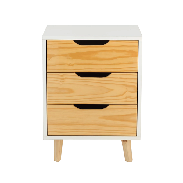 Halti Side Table with Three Drawers - Cut Out Handles