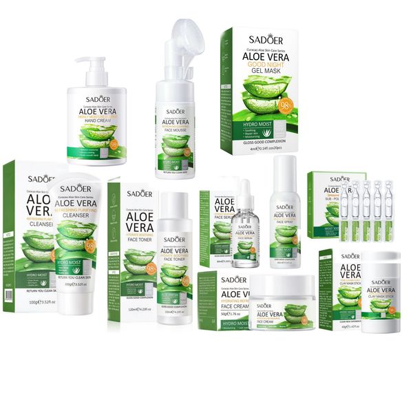 SADOER Aloe Vera 10 Piece Moisture Repair Set - Soothing Daily Routine