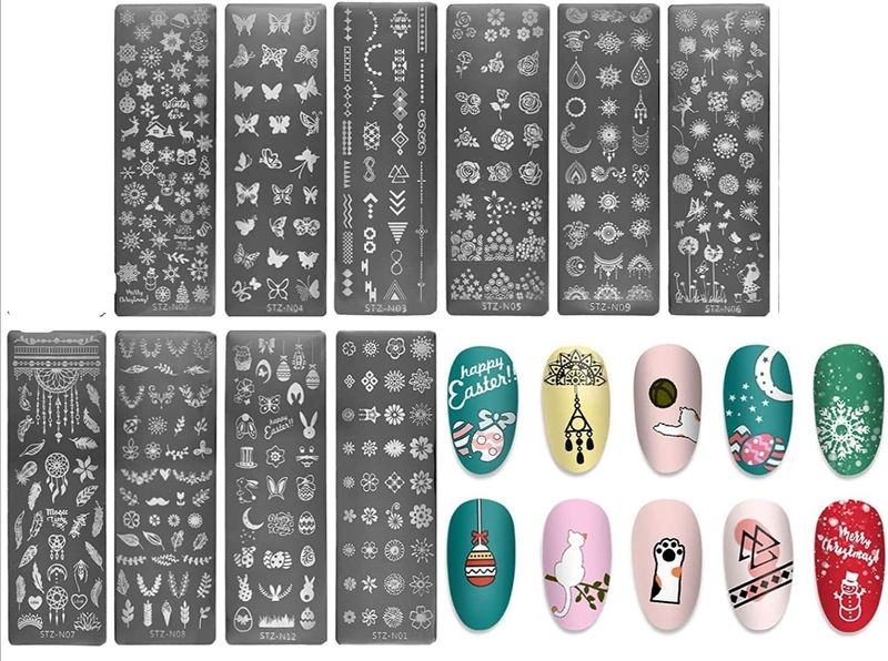 Nail Art Stamping Plate - 10 Pack