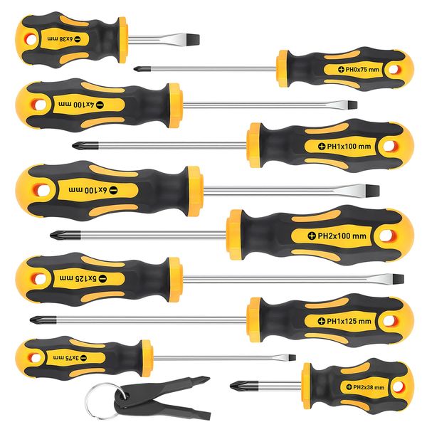 Household Professional Screwdriver Set 12 Pieces - Yellow