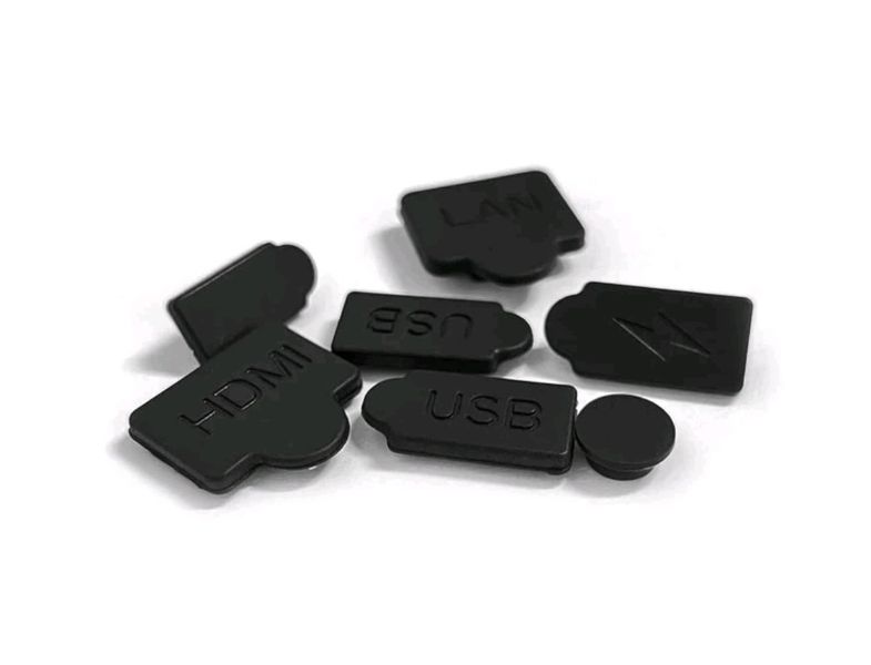 PS5 7 Piece Dust Plug Covers - Black