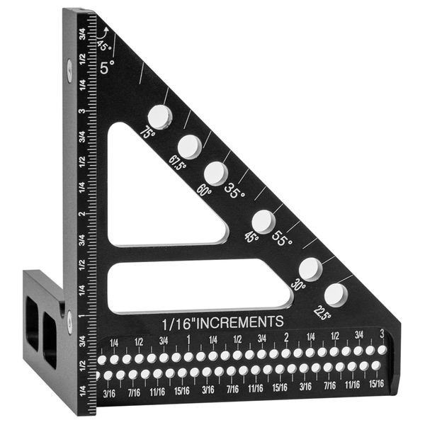 Heavy Duty Aluminum Alloy Triangular Hole Ruler Angle Ruler