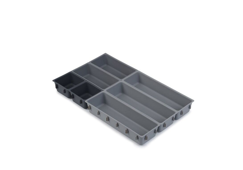 7 Pieces Of Clip-On Adjustable Drawer Storage Organizer Set - Grey