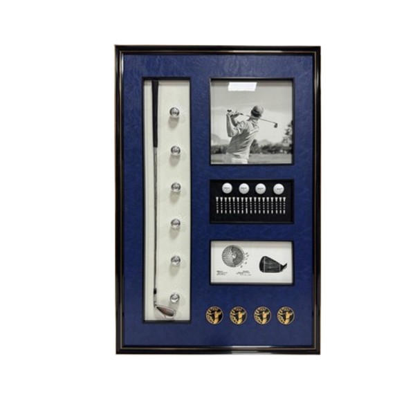 Premium Golf Wall Art Frame with Club, Balls and Sports Display Panels