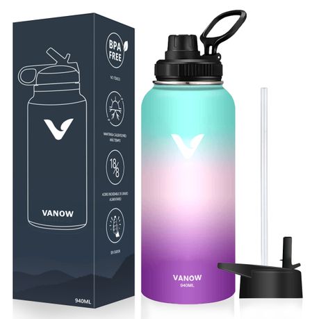 VANOW 946ml Leak Proof Water Bottle Stainless Steel Double Wall