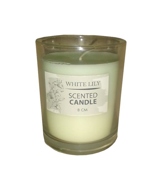 Wonder Towel Luxury Scented Candle in Shot Glass White Lily - White