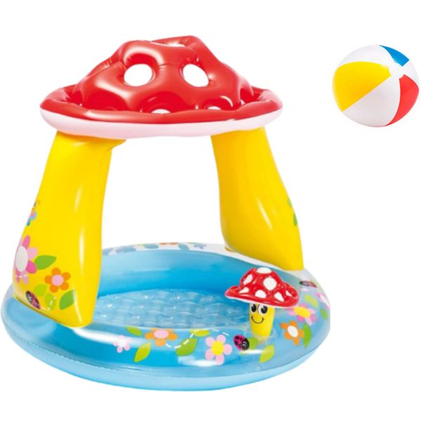 Mushroom Roof Shade Inflatable Pool &amp; Ball-DL119