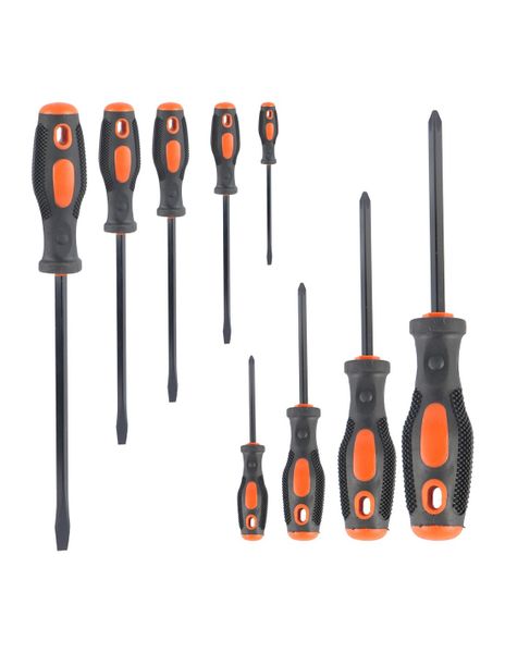 Professional 9 Piece Screwdriver Set With Soft Safety Grip Handle-MUZHOU