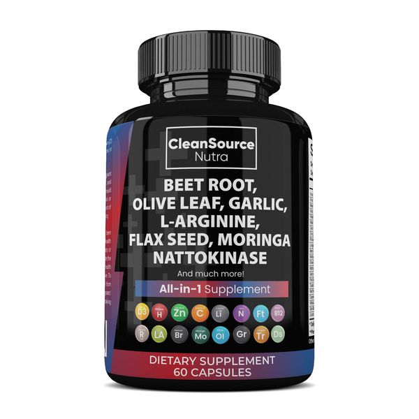 Beet Root, Olive Leaf, Garlic, L-Arginine Flax Seed, Moringa Capsules