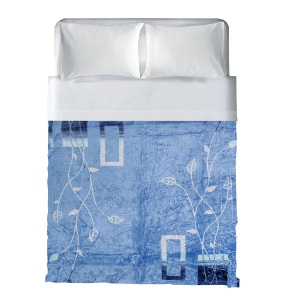 Sesli Mink Letsatsi 1Ply Blanket - Double Size - Teal &amp; Beige