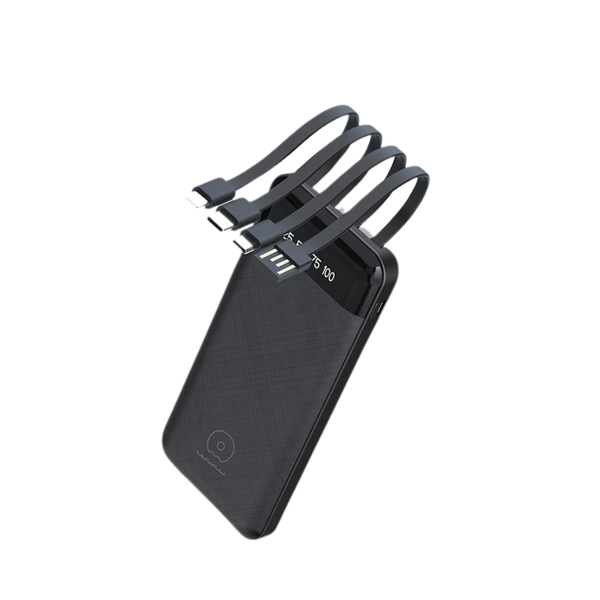 WUW-Y130 10000MAH 4-in-1 Powerbank with REMOVABLE CABLES