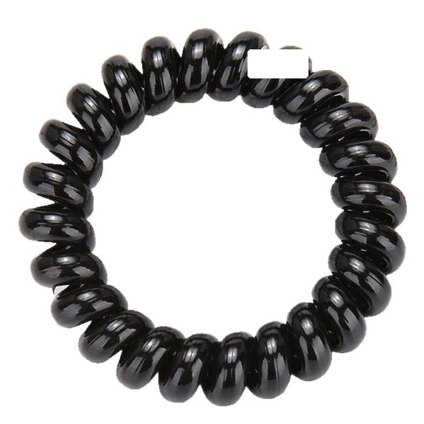 Women's Transparent Telephone Coil Hair Tie Black