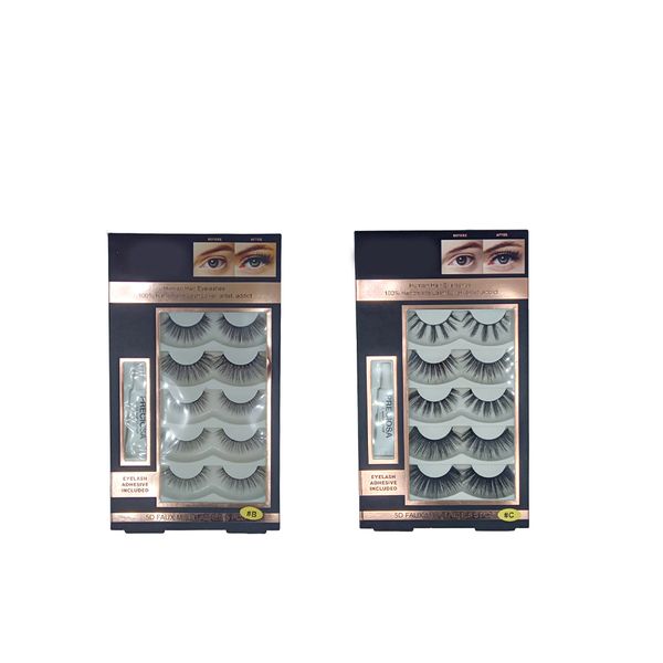 5D Faux Mink Lashes 5 Pieces Set of 2 #B+C