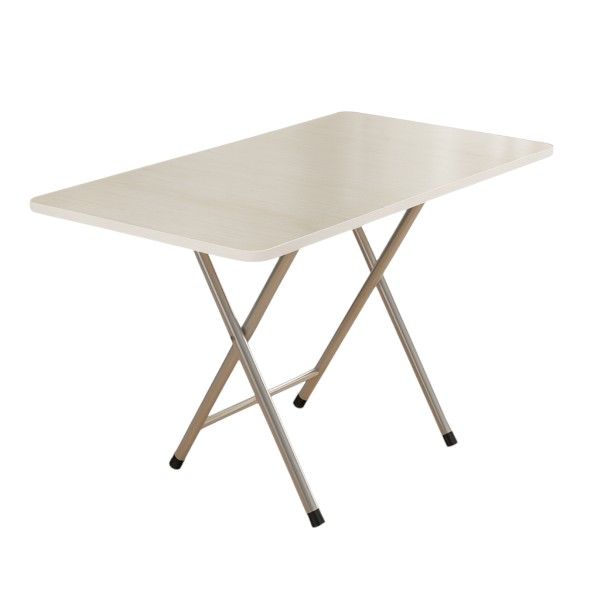 Folding Table with Sturdy Metal Legs - White