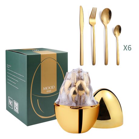 24 Piece Luxury Stainless Steel Knife Fork Spoon Tableware