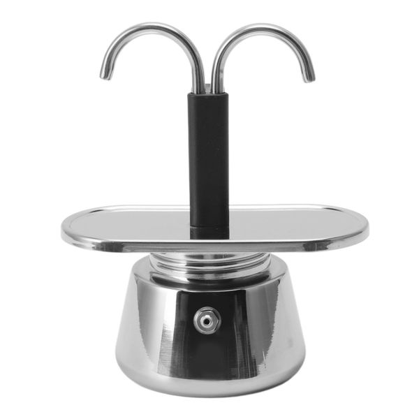 Double Head Stainless Steel Moka Coffee Pot - 100ml