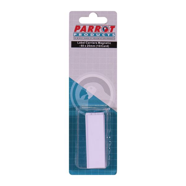 Parrot Products Magnetic Label Holders/ Carriers - Pack of 10 (6x2cm)