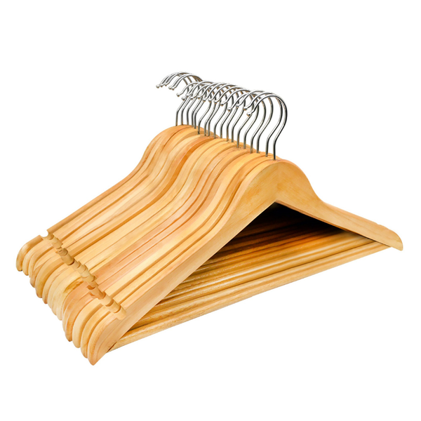 Knight Wooden Hangers for Coats Pants Trousers Dresses Jackets - 20 Pack