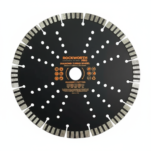 Rockworth 230mm Diamond Turbo Cutting Disc for Angle Grinders