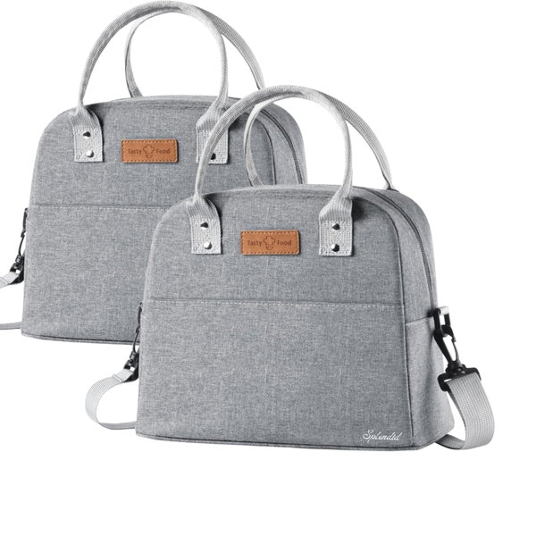 Splendid Tasty Food Foil Lunch Bag with Adjustable Strap - 29cm x 2