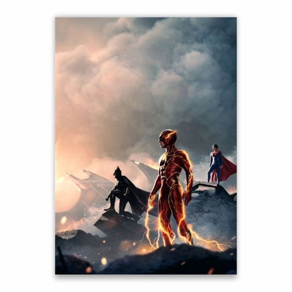 Flash, Batman And Super-Girl Poster - A1