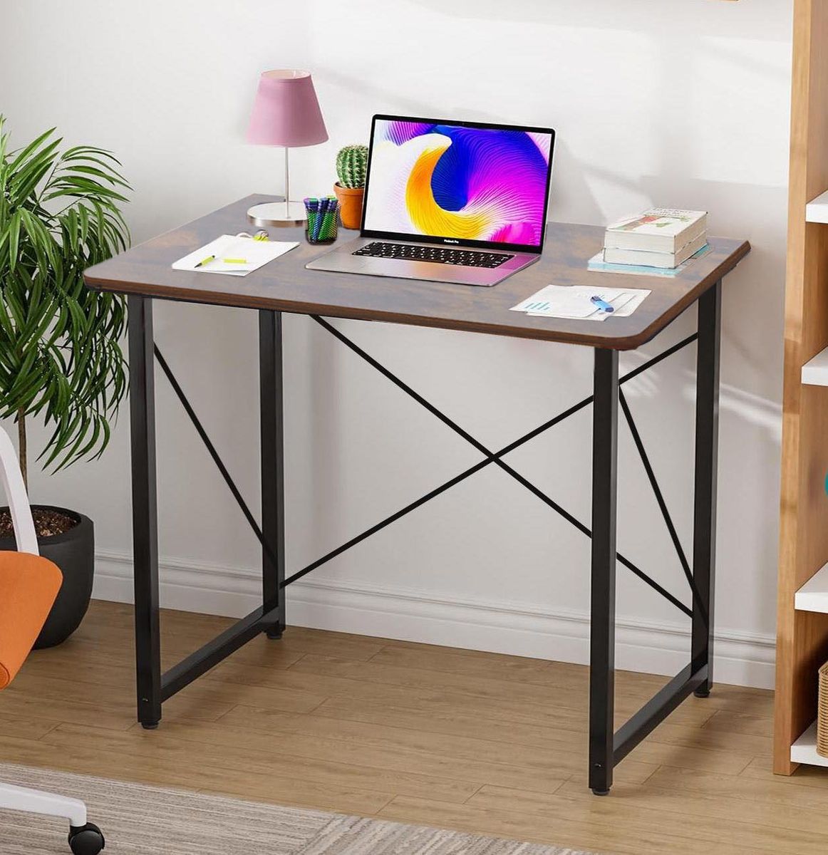 Folding Desk Computer Table Study Desk Writing Workstation for Home Office