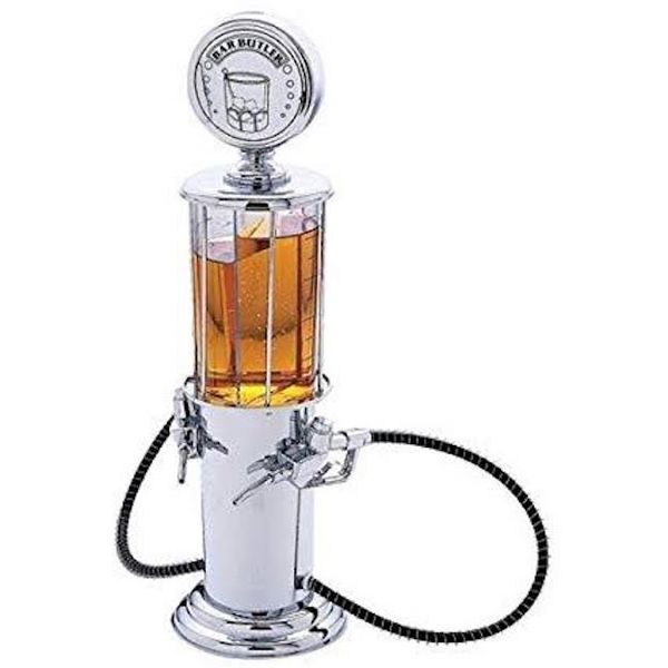 Bar Butler Retro Style Juice and Liquor Gas Pump Dispenser Silver Finish