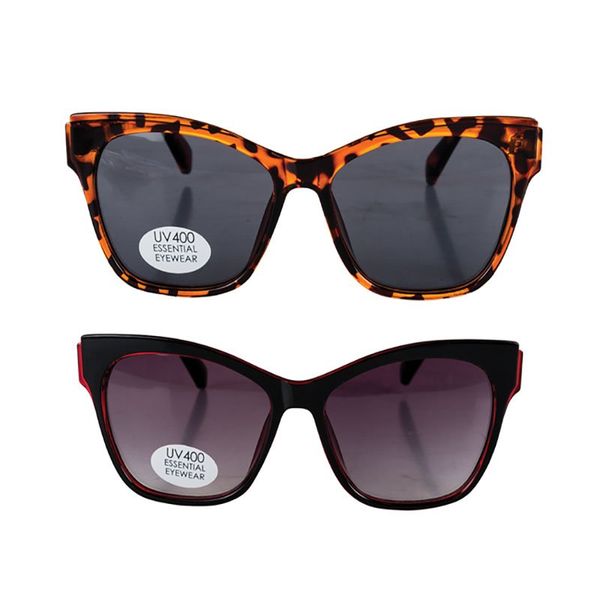 Bulk Pack x 2 Sunglass Essential Ladies Sqaure Cateye UV400