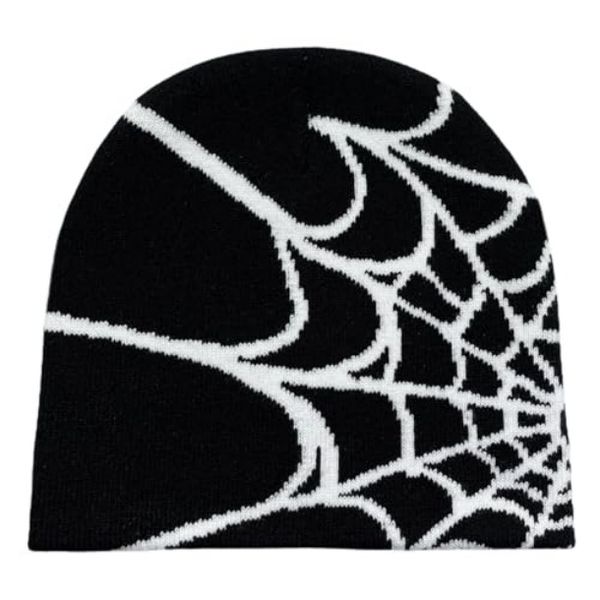 Y2K Gothic Spider Knitted Beanie Wool Acrylic Warm Winter Hat For Men Women