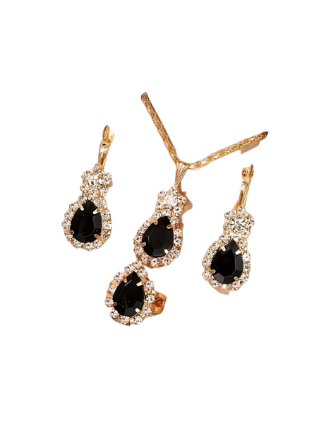 4-Piece Women's Colorful Teardrop Jewelry Set