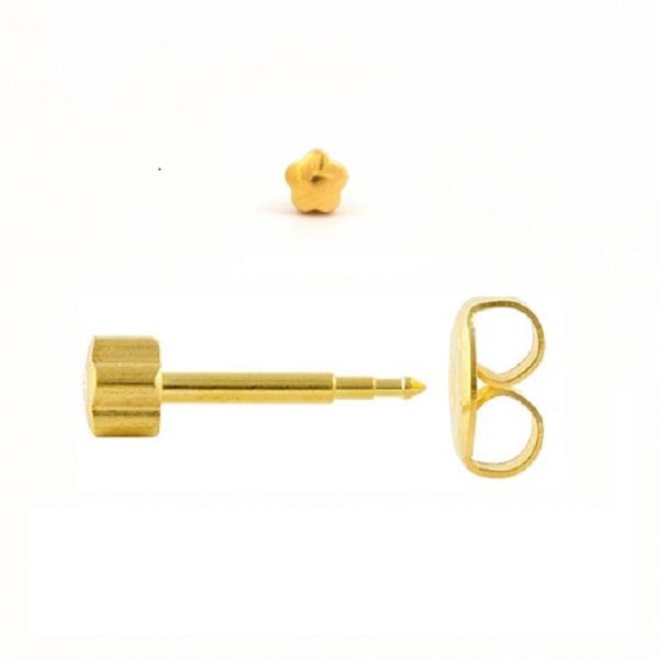Virtucon 24kt Gold Plated Surgical Steel Stud Earring Crecent Moon Set