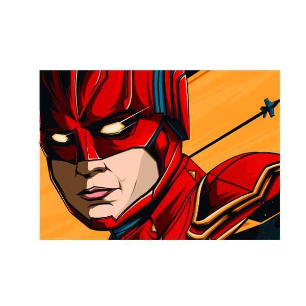 Dc FlasH Cartoon yellow - A1 poster