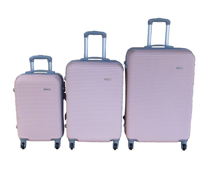Dusty Pink ABS Luggage Set - 3-Piece Hard-Shell Suitcases with Locks