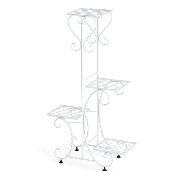 4 Tier White Flower Pot Stand