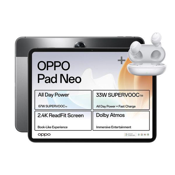 OPPO Pad Neo 10.1" 128GB LTE Tablet - Space Grey + OPPO Enco Buds