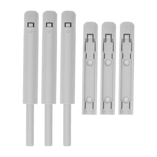 Push Latch Damper for Cabinet Door, 3Pcs Gray