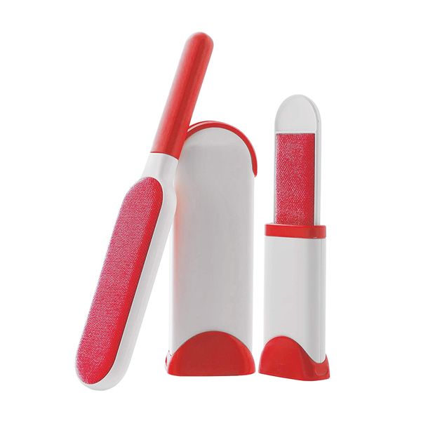 Reusable Pet Hair Remover Brush With Double Sided Self-Cleaning Base