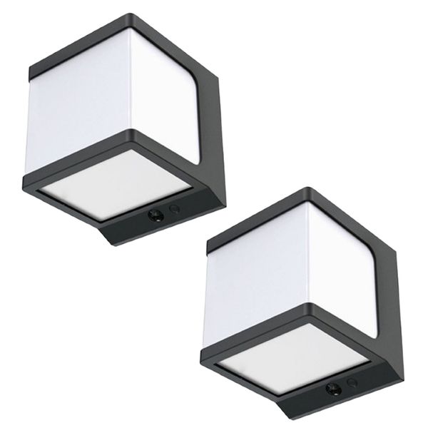 Mini Outdoor Home Security LED Solar Light Modern Design Set Of 2