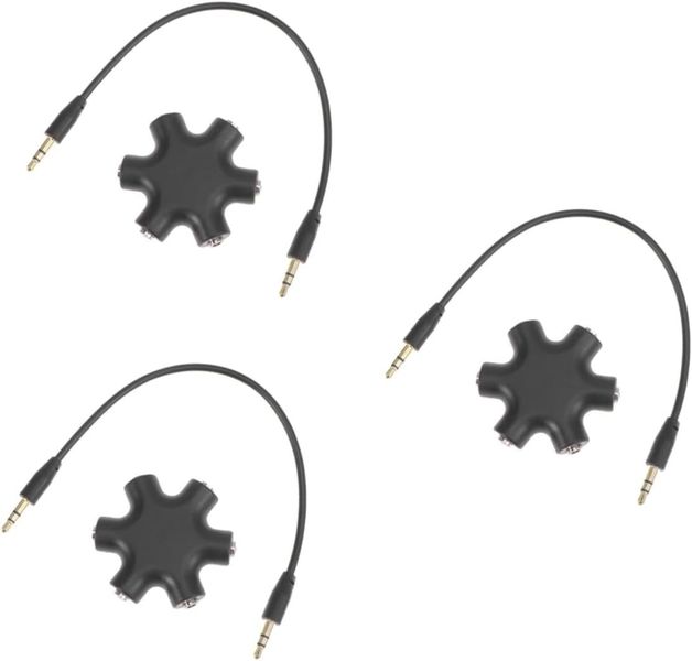 3pcs Way Headphone Splitter Port USB to Jack Adapter Multi Earphone