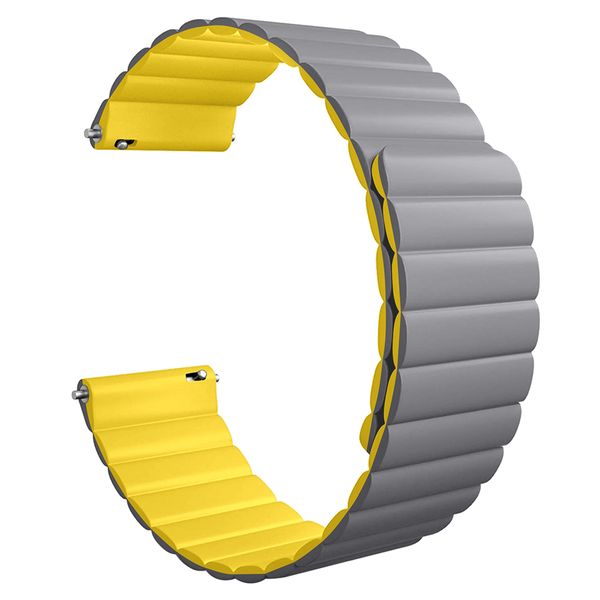 Magnetic Gray Soft Silicone Watch Band For Samsung Galaxy - 20mm