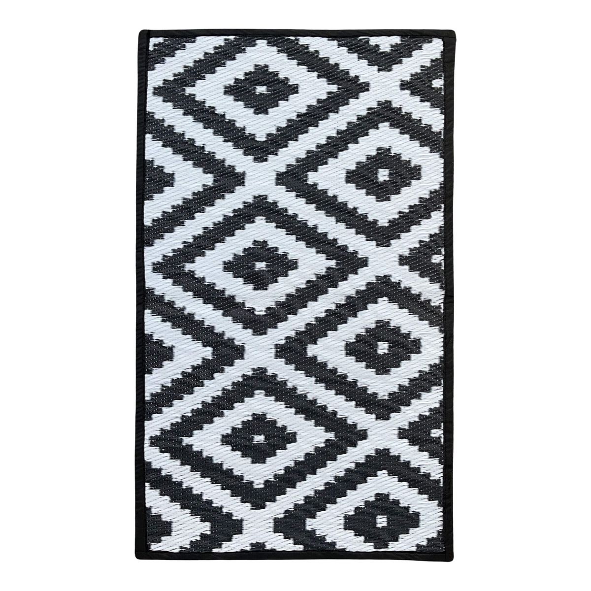 Rug It Up Indoor / Outdoor Plastic Rug - Diamond Black - 100 x 60cm ...
