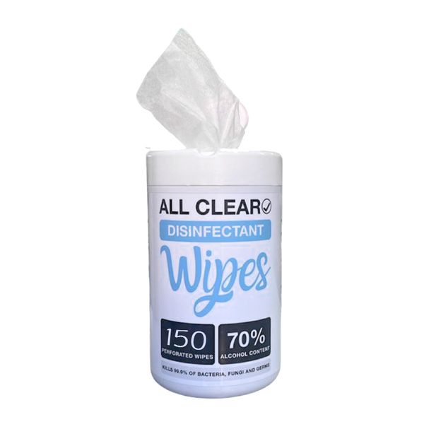 All Clear - 150 Disinfectant Wipes - 70% Alcohol