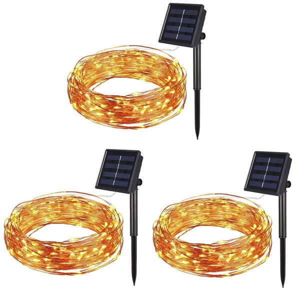 Fairy Lights Solar LED Outdoor String Light Christmas Light -10m -Pack Of 3